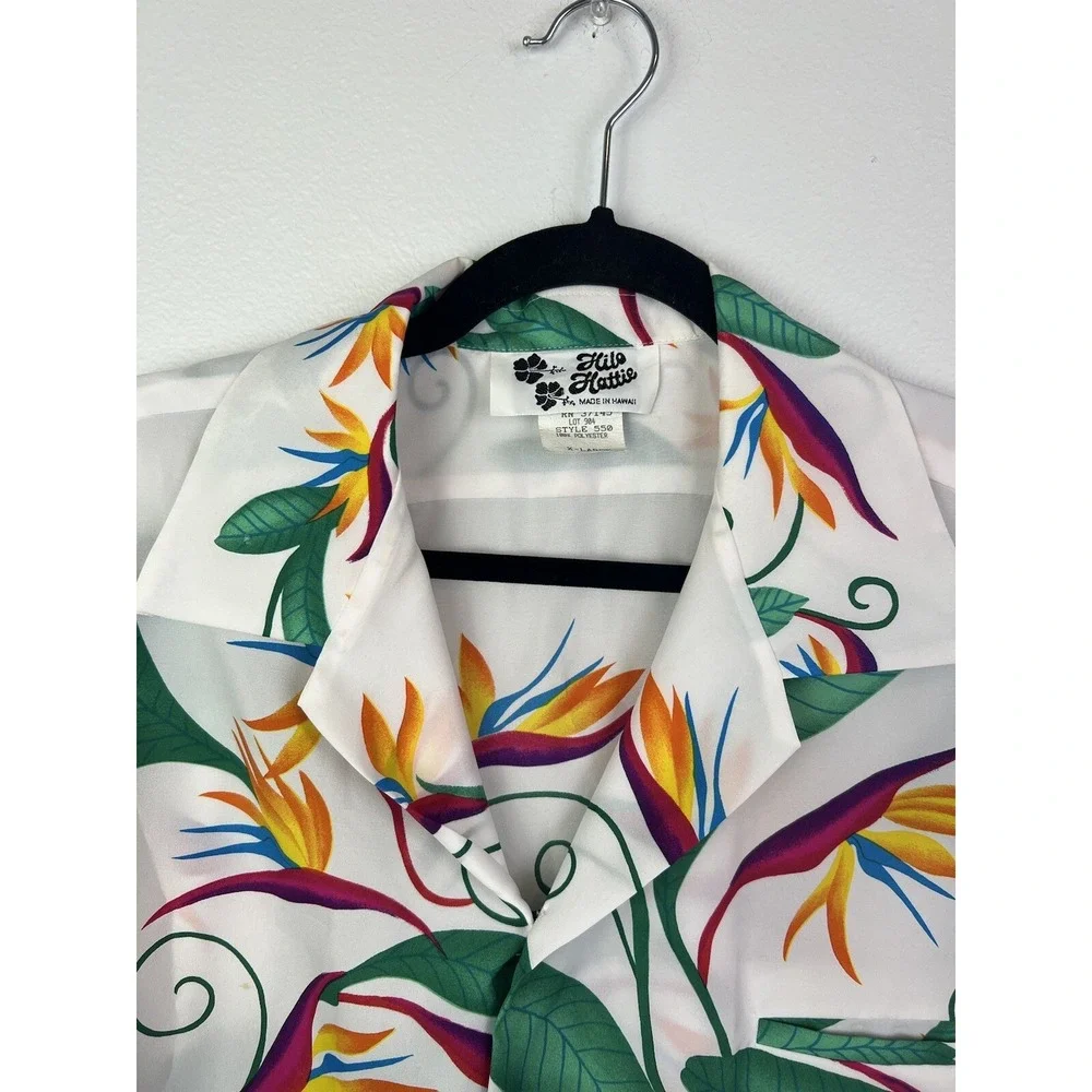 Men's Hilo Hattie Hawaiian shirt Made in Hawaii Size XL floral‎ single stitch